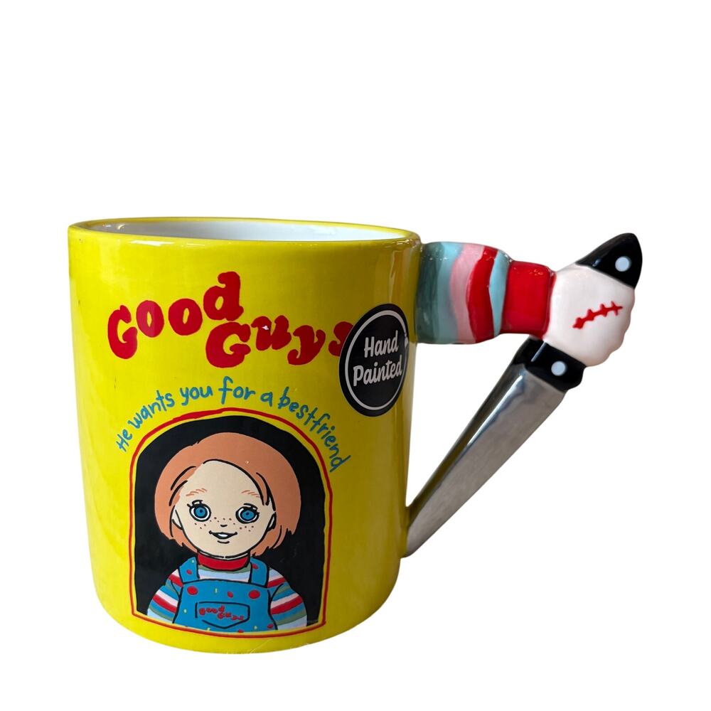Universal Chucky Good Guys Knife Handle Coffee Mug 20oz Hand Painted New HTF - Picture 11 of 13